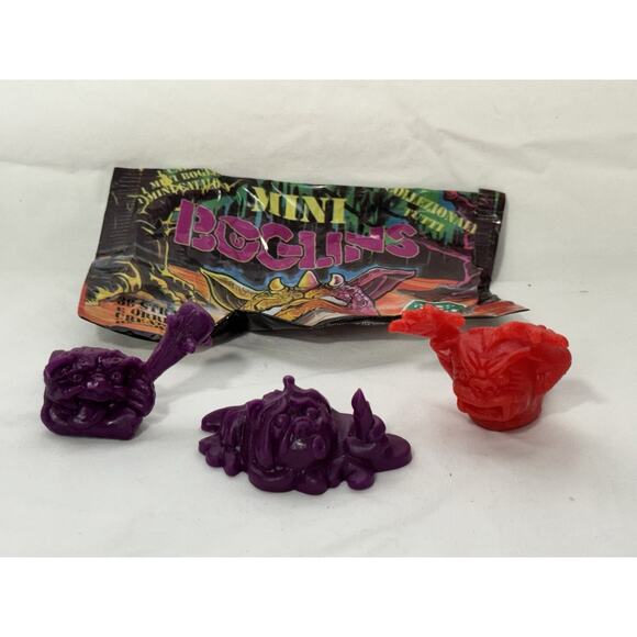 Vintage 3 Mini Boglins Lot Seven Towns Packet Italy Giochi Preziosi 1992 Toy - Picture 2 of 9